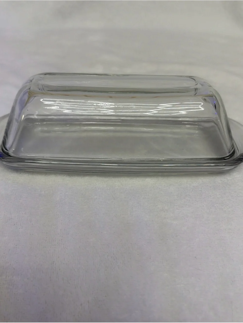 vintage Anchor Hocking clear glass covered butter dish